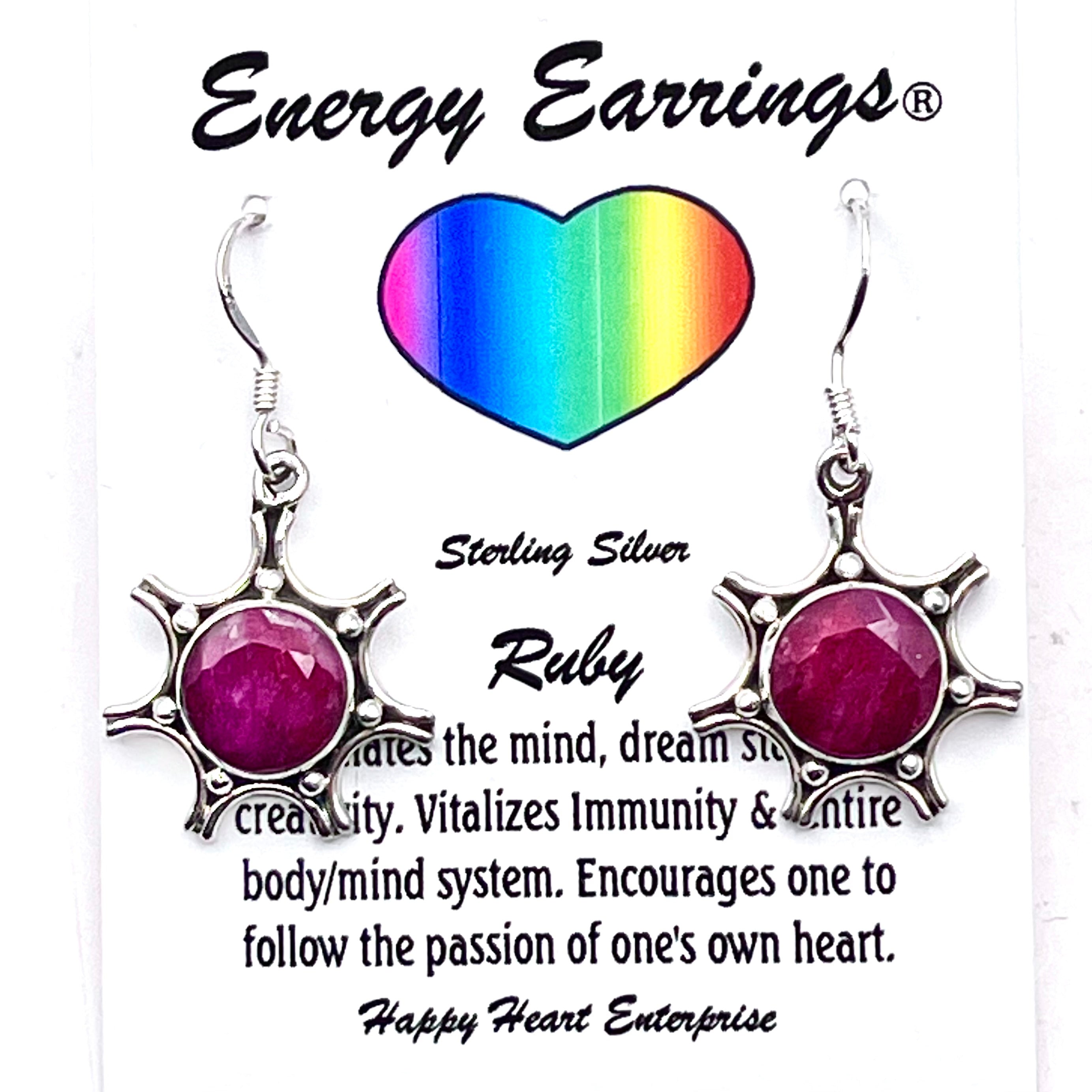 Ruby Sun Energy Earrings