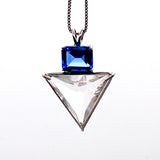 Clear Quartz Angelic Star w/ Emerald Cut Siberian Blue Quartz Necklace- Paul Jensen Signature Collection