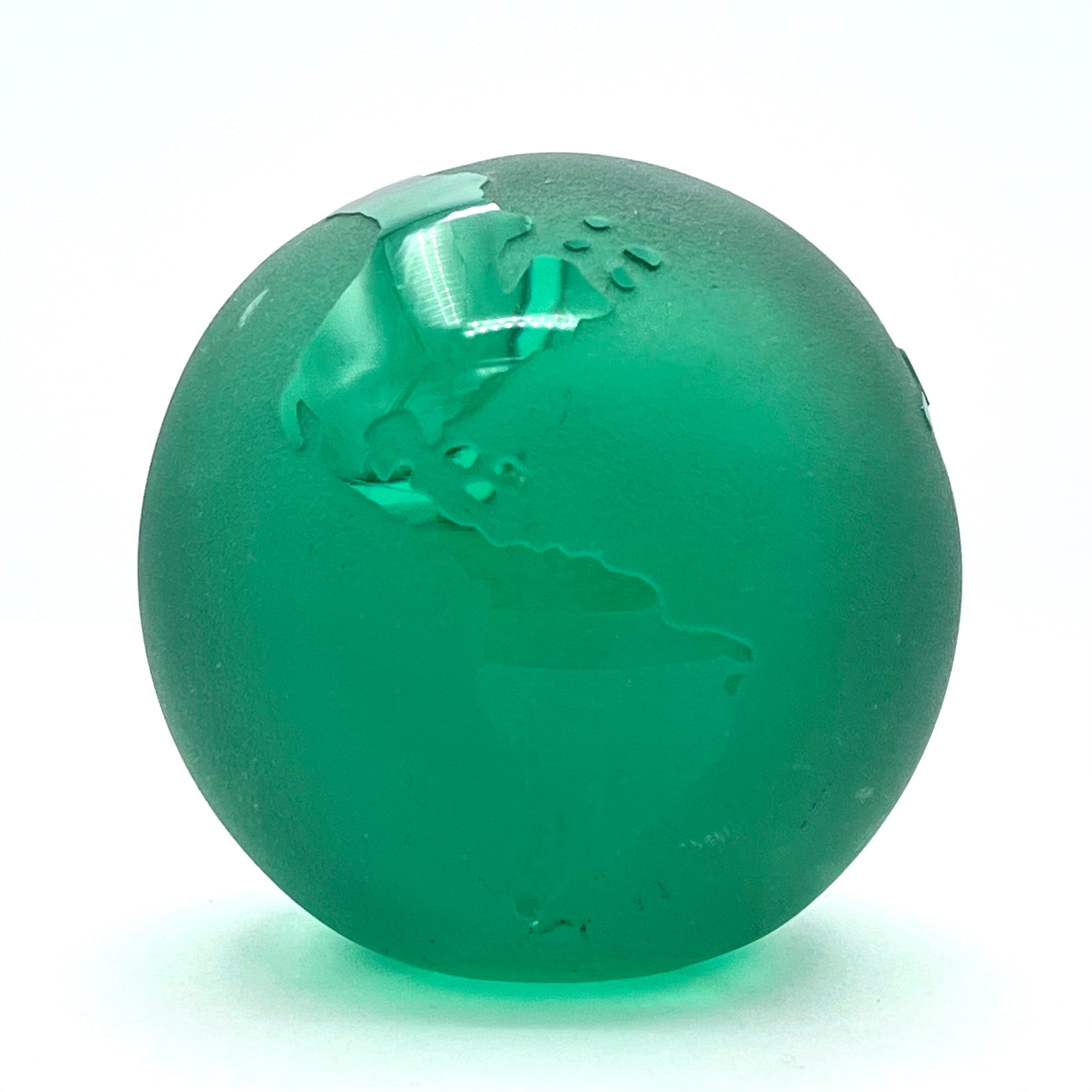 Emerald Green Glass 3” World Sphere