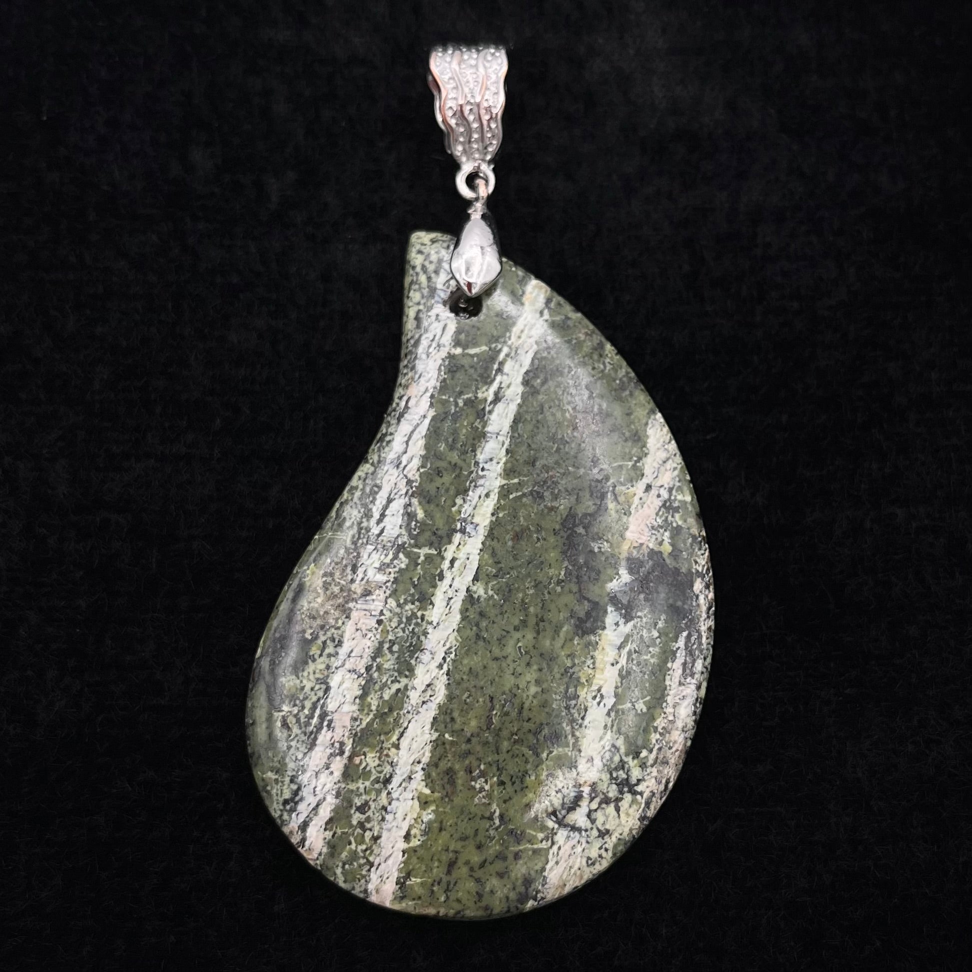 Silver Leaf Jasper Pendant