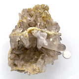 Beautiful Golden Barite w/ Mica, Unique Formation & Growth w/ Slight Smoky Quartz Point on Feldspar/ Potassium Matrix