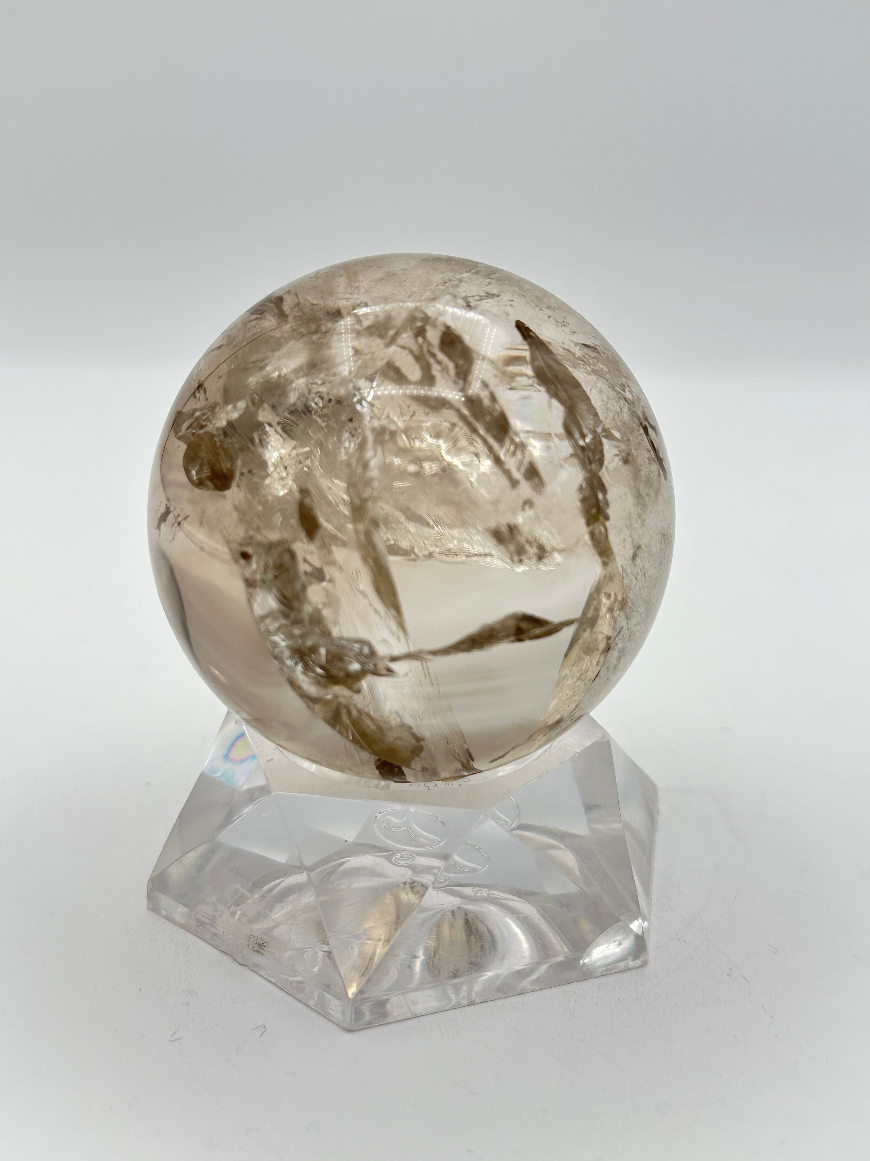 Smoky Lemurian Quartz Sphere