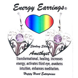 Amethyst Heart Energy Earrings