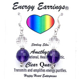 Amethyst & Clear Quartz Energy Earrings