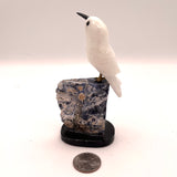 Sodalite Base/ White Onxy Carved Hummingbird