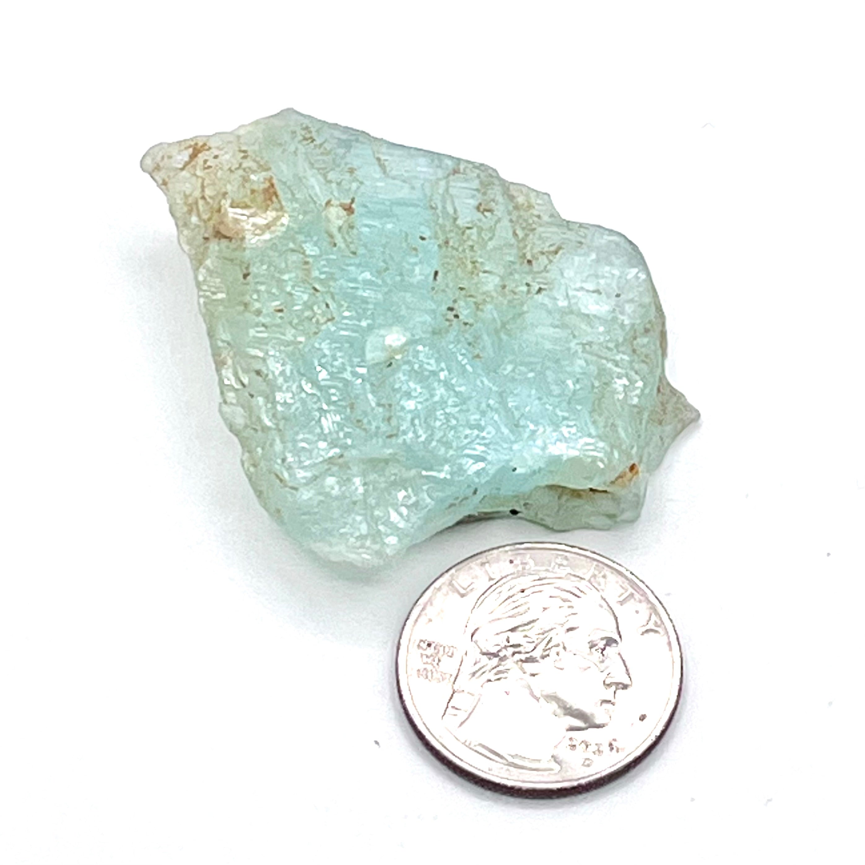 Beautiful Aquamarine Natural Slice w/ Polished Side