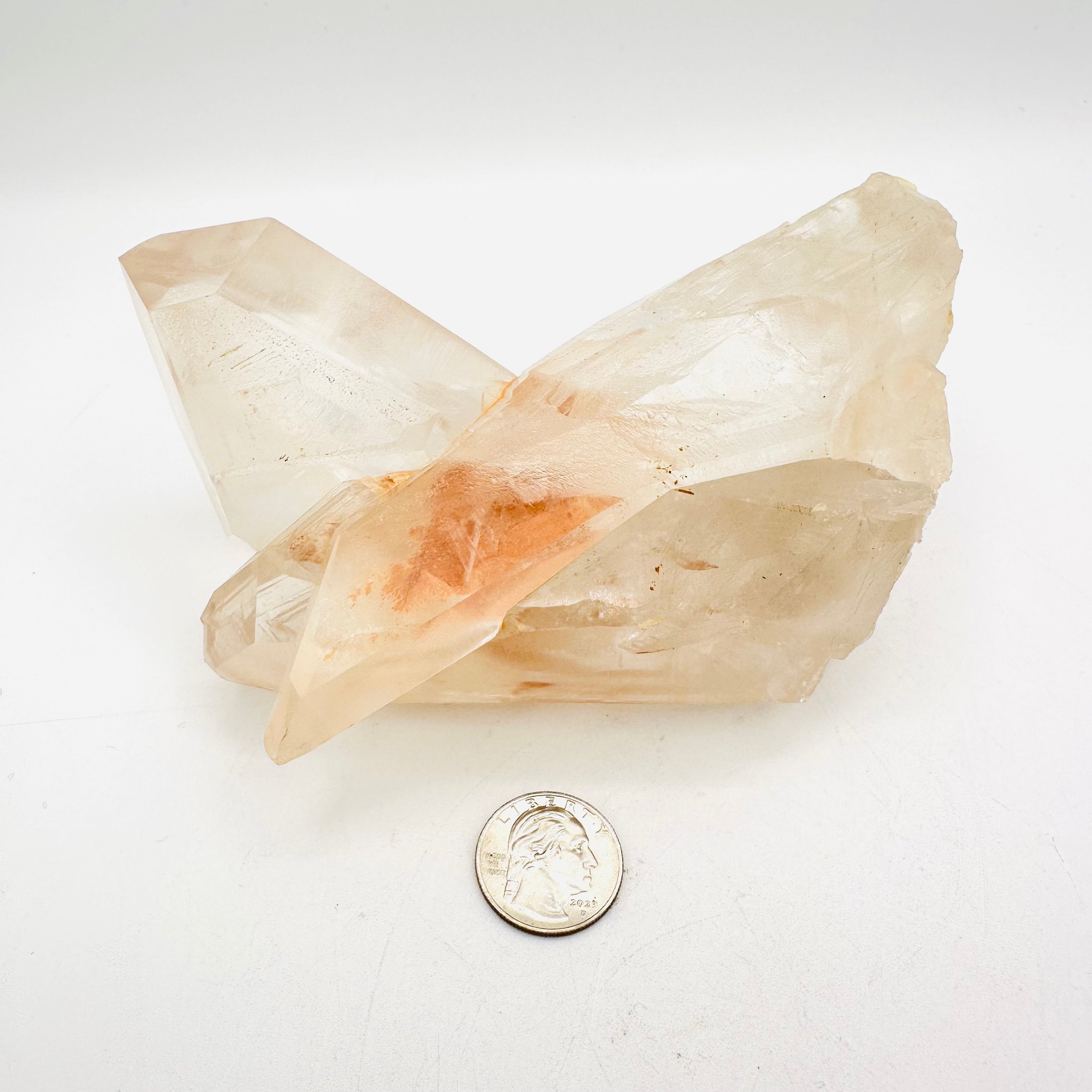 Rare Twin Pink Lemurian Quartz