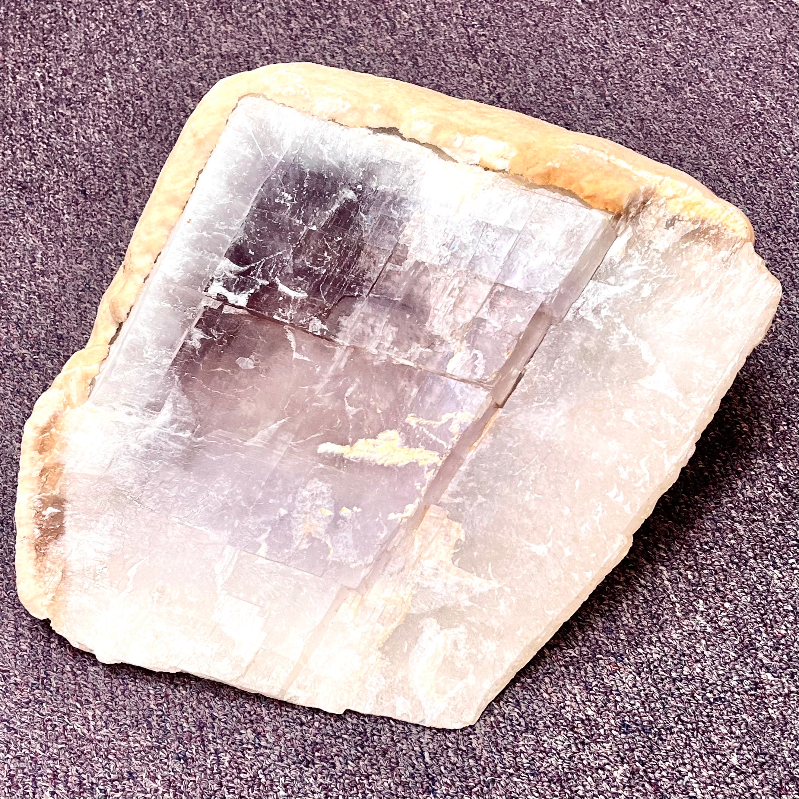 Rare Gorgeous, Large Purple Fluorite Nested in Calcite Matrix