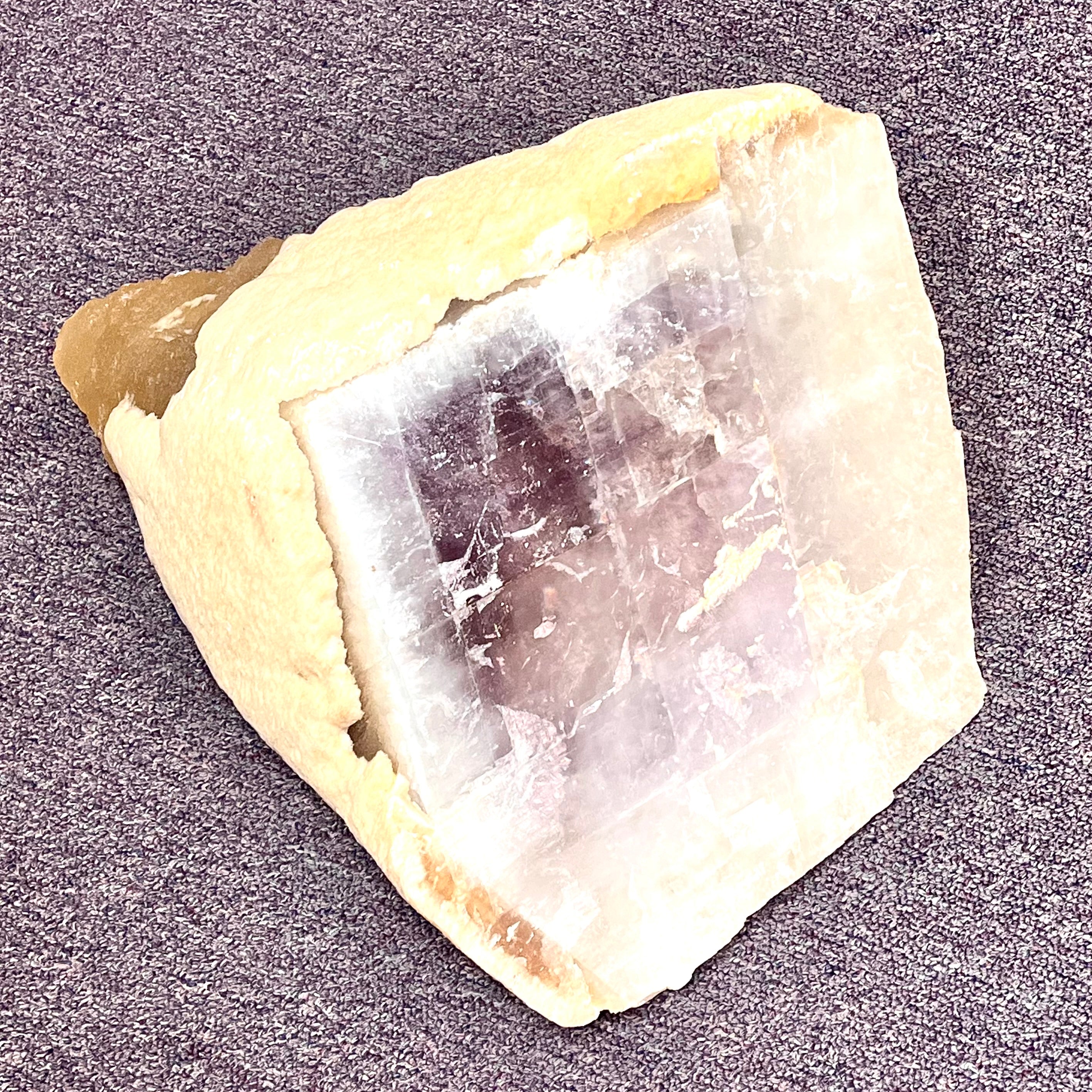Rare Gorgeous, Large Purple Fluorite Nested in Calcite Matrix