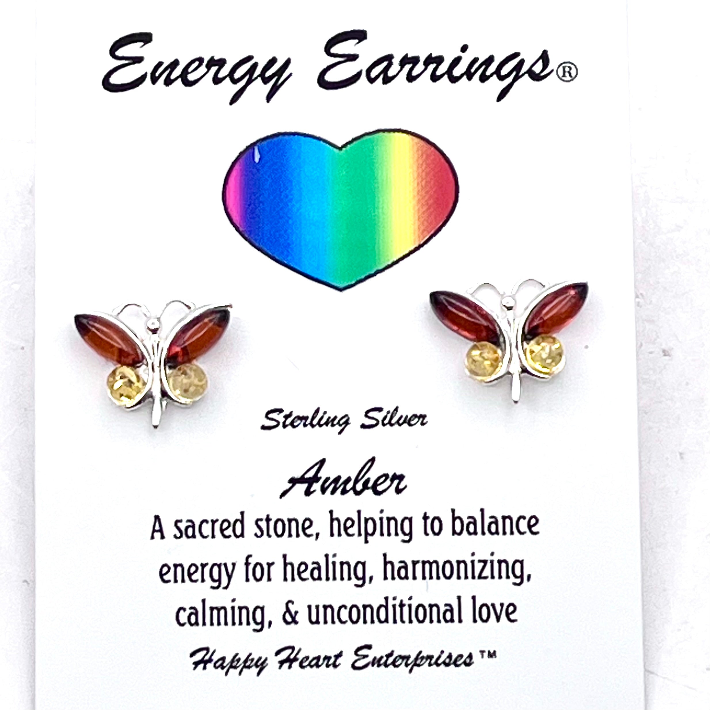 Amber Butterfly Energy Earrings