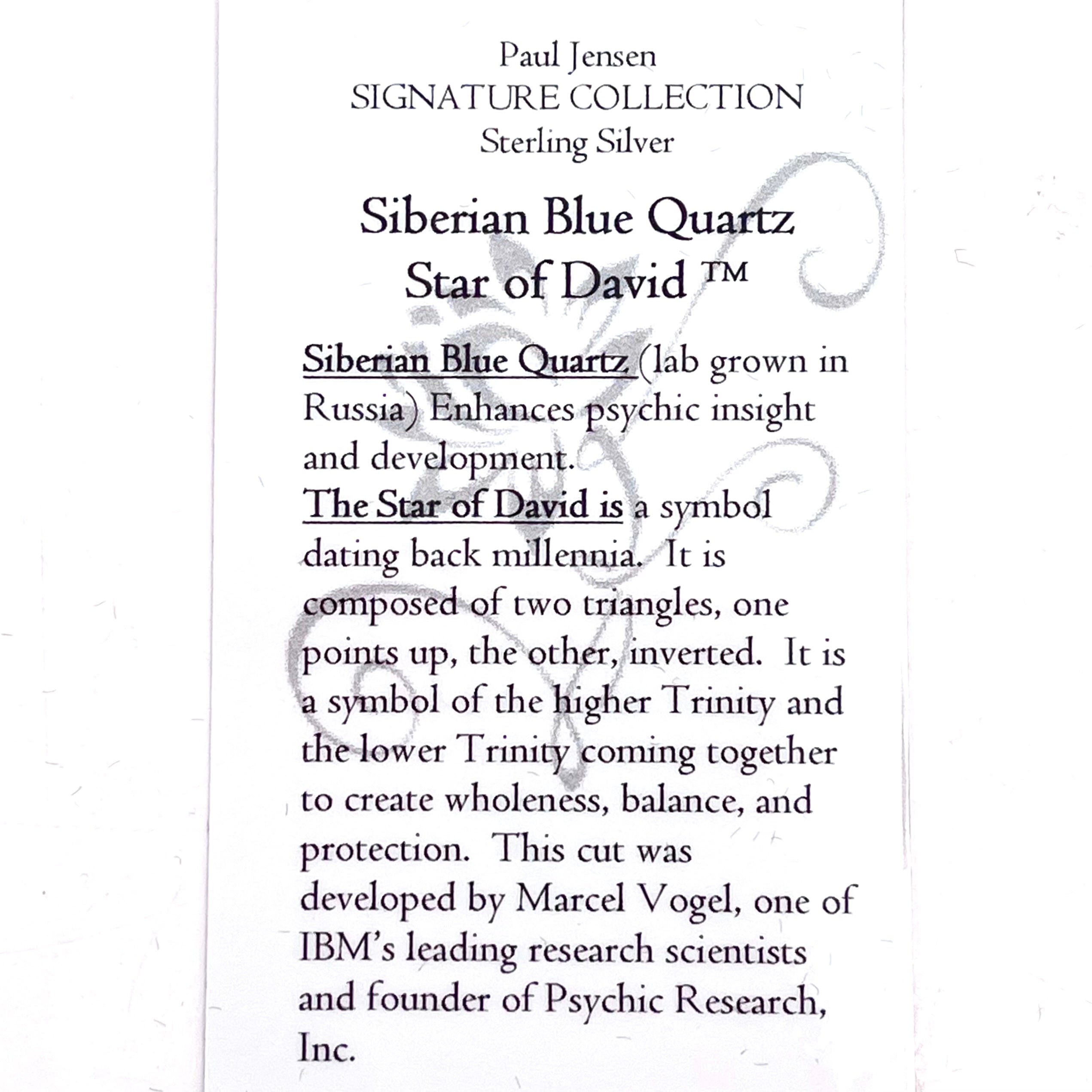 Siberian Blue Quartz Star of David Necklace- Paul Jensen Signature Collection