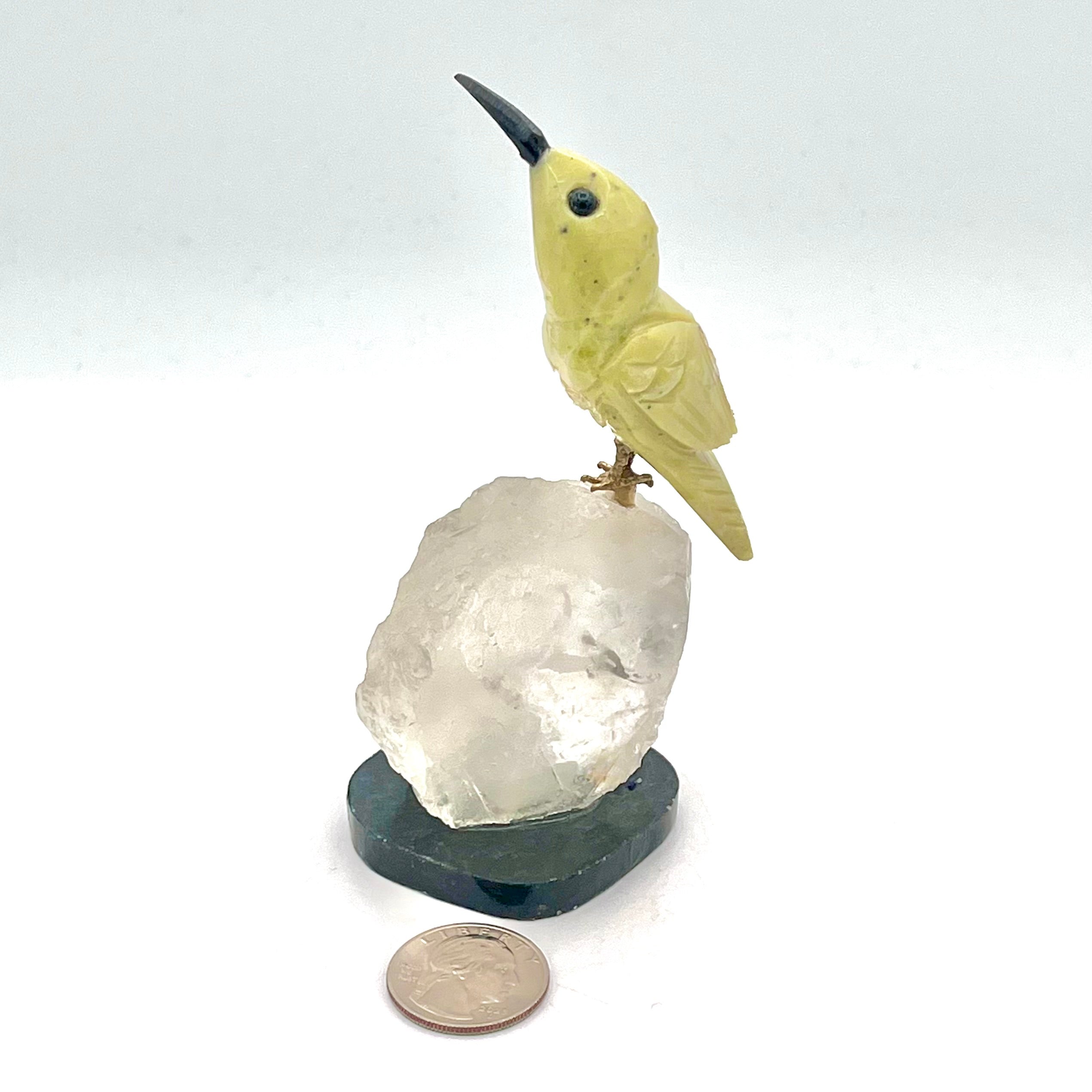 Carved Hummingbird on Quartz