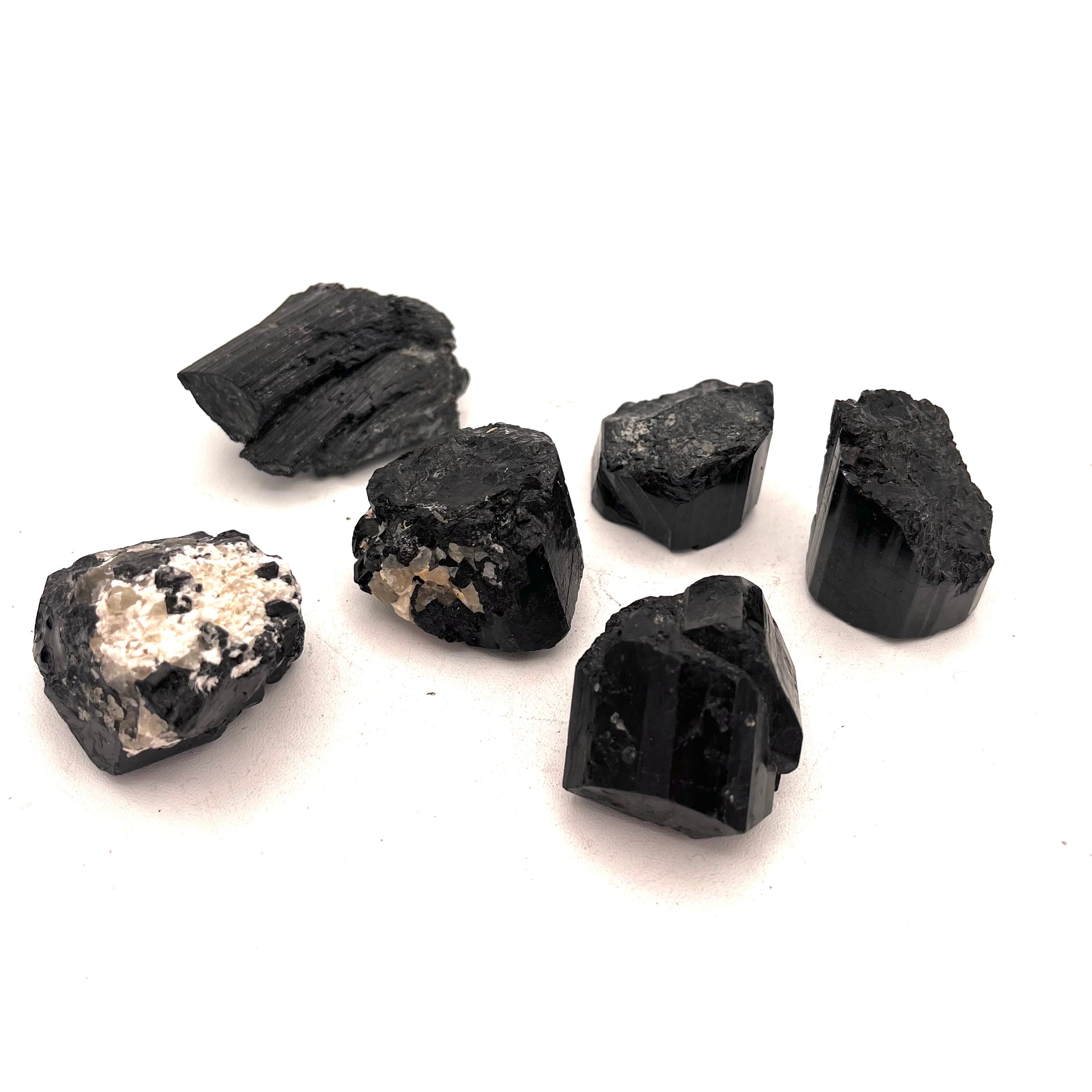 Black Tourmaline with Quartz & Calcite