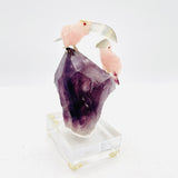Amethyst, Fluorite, Rose Quartz Carved Birds