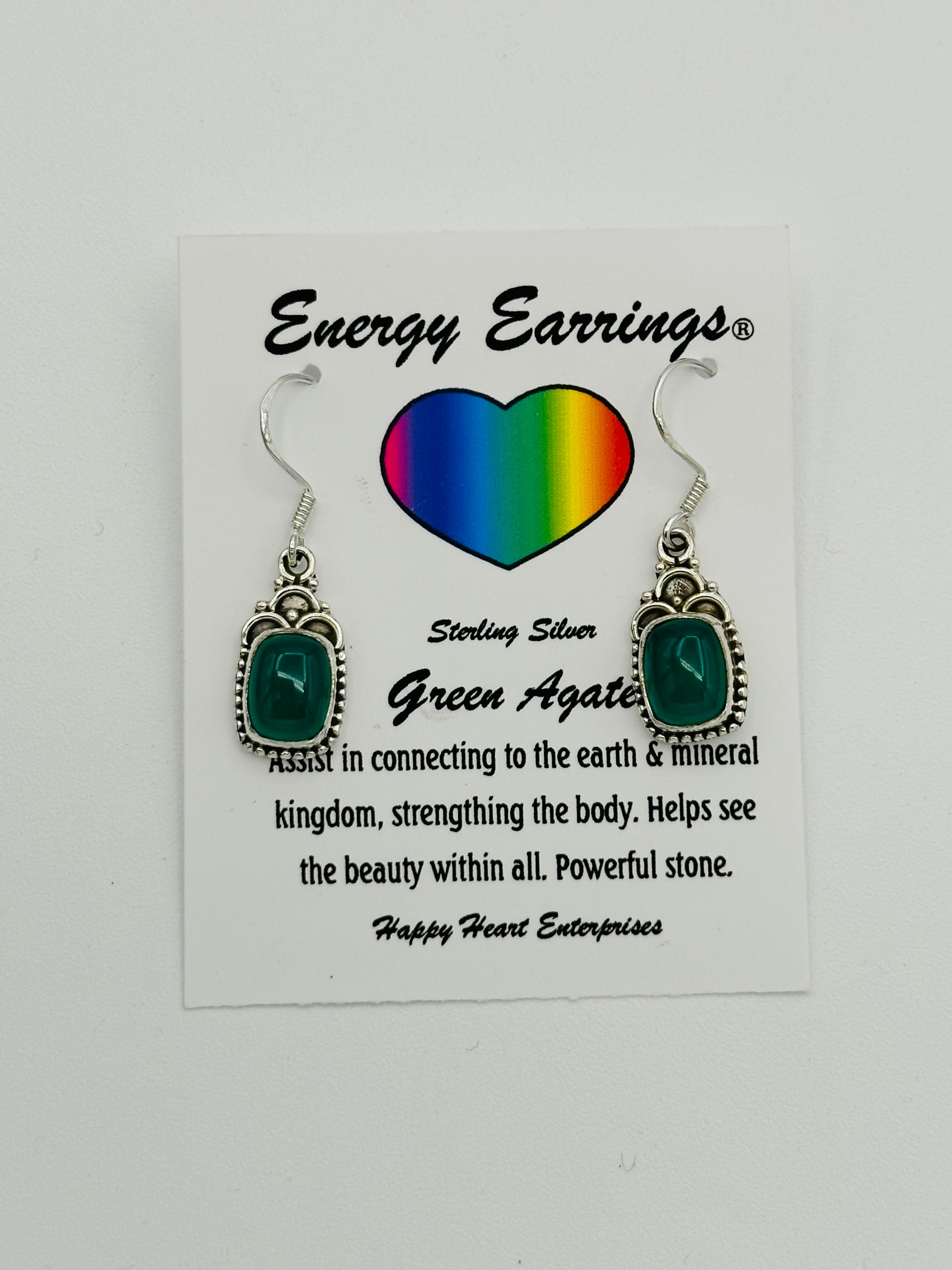 Green Agate Energy Earrings