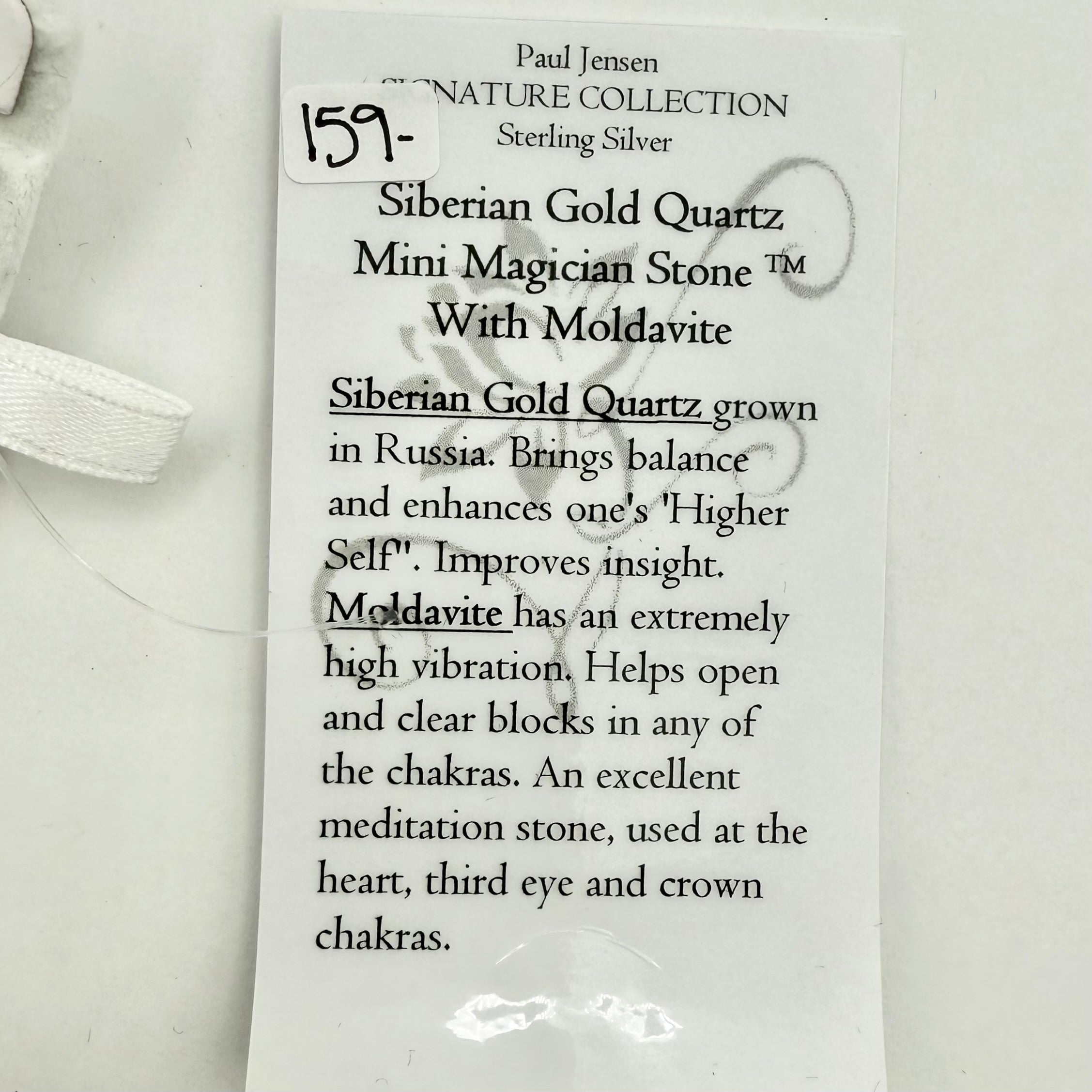 Siberian Gold Quartz Mini Magician Stone w/ Oval Cut Moldavite Necklace- Paul Jensen Signature Collection