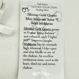 Siberian Gold Quartz Mini Magician Stone w/ Oval Cut Moldavite Necklace- Paul Jensen Signature Collection