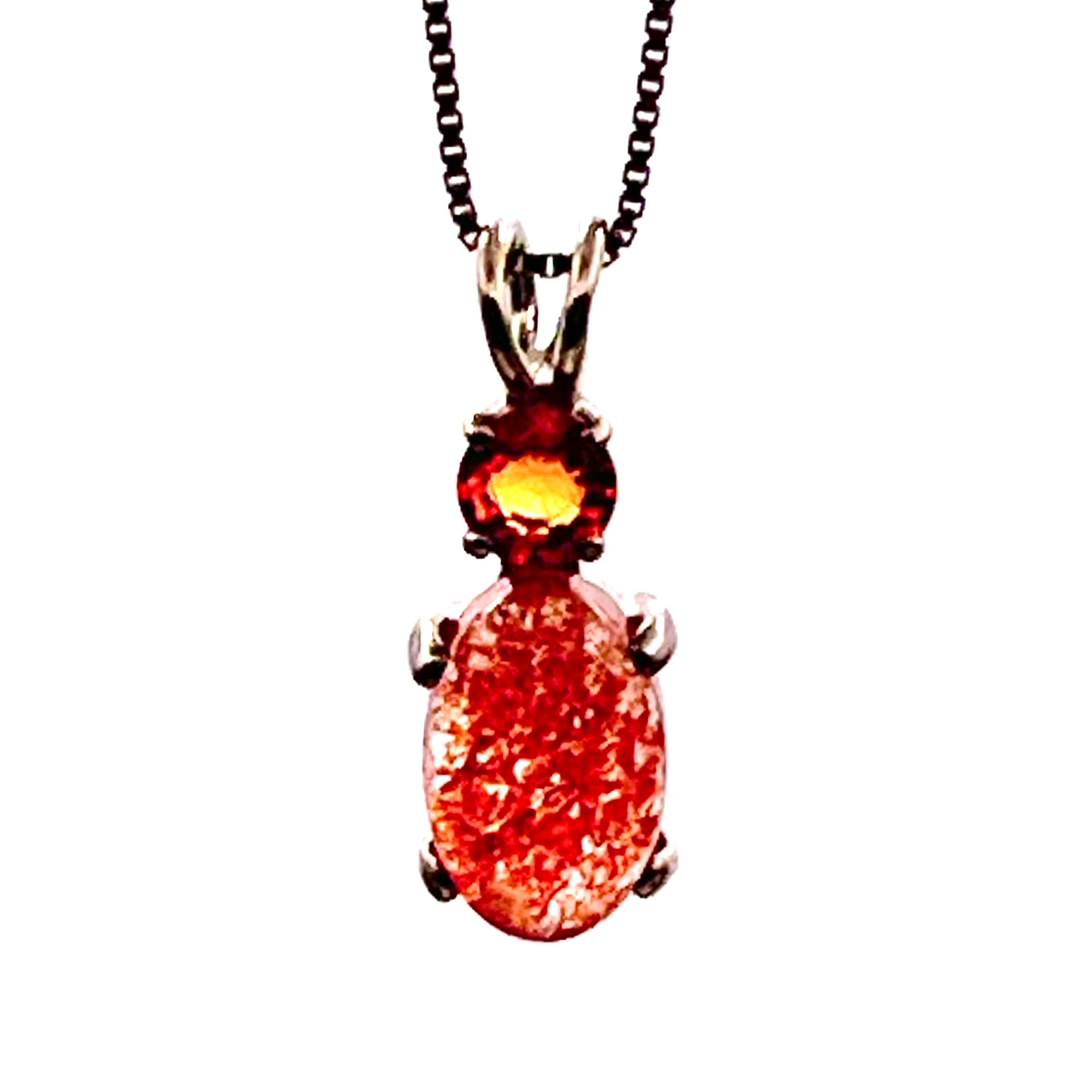 Sunstone w/ Fancy Sapphire Necklace- Paul Jensen Signature Collection