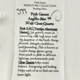 Pink Garnet Angelic Star w/ Marquis Cut Clear Quartz Necklace- Paul Jensen Signature Collection