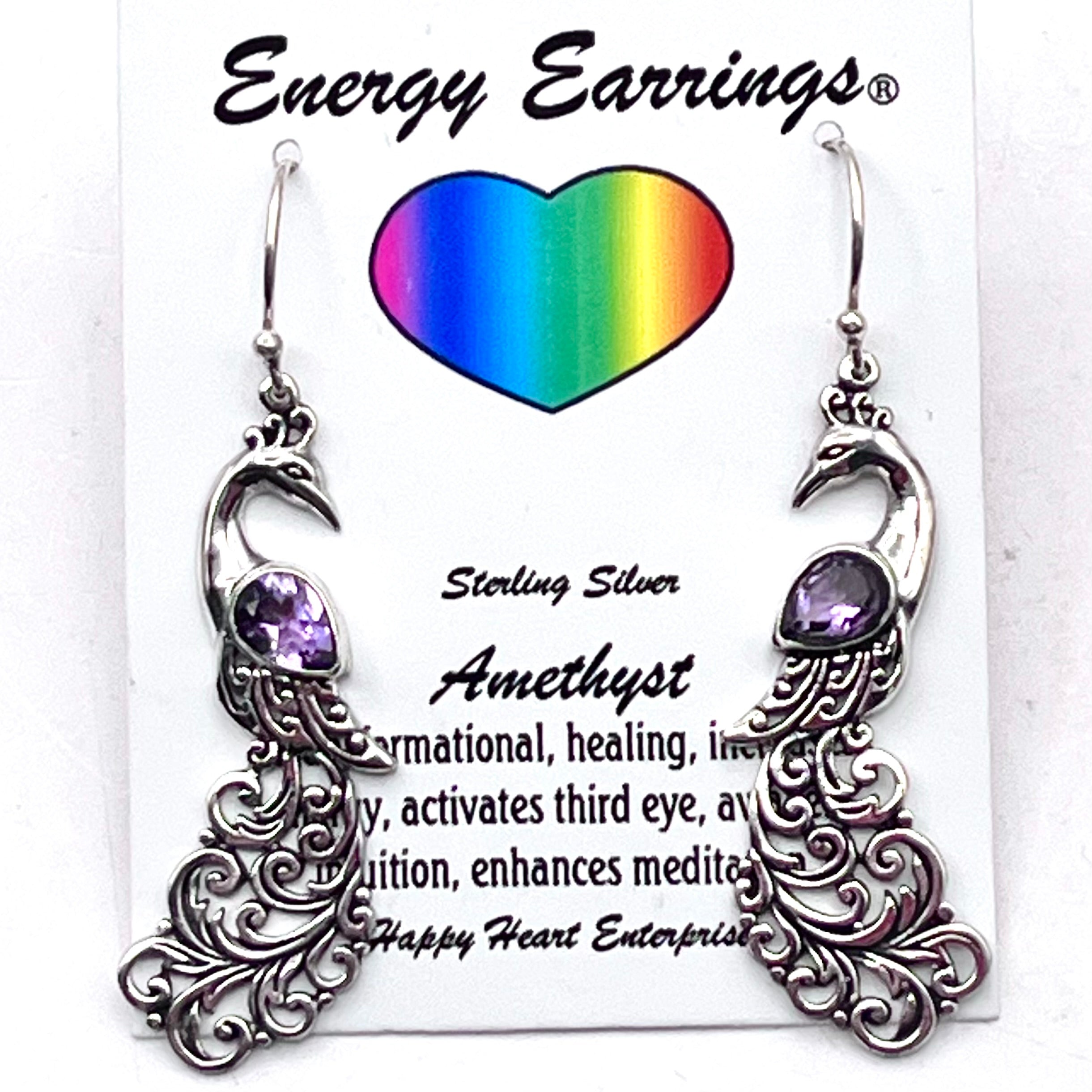 Amethyst Peacock Energy Earrings