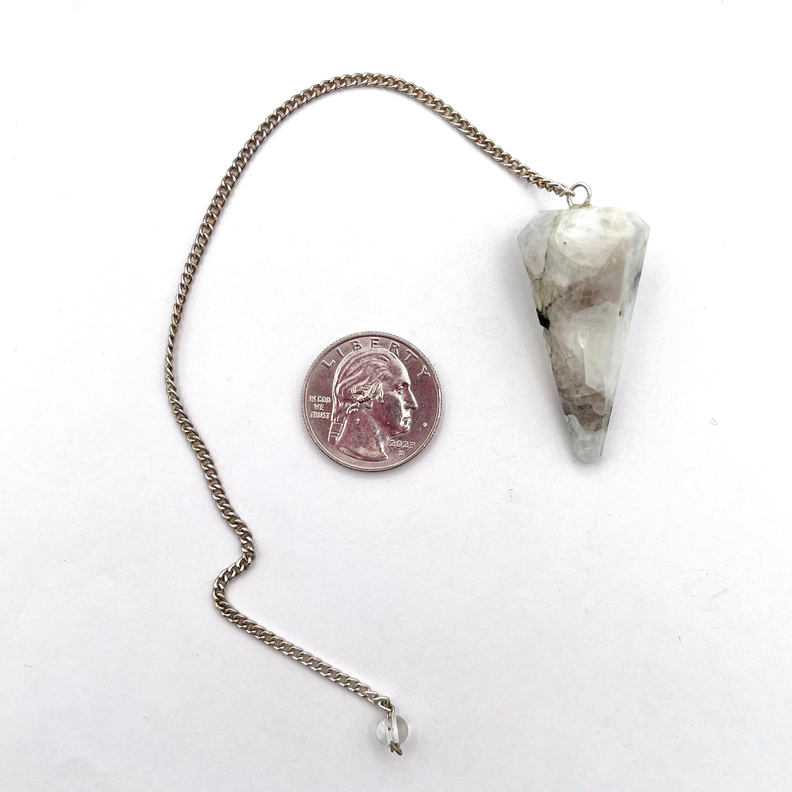 Quartz w/ Black Tourmaline Pendulum