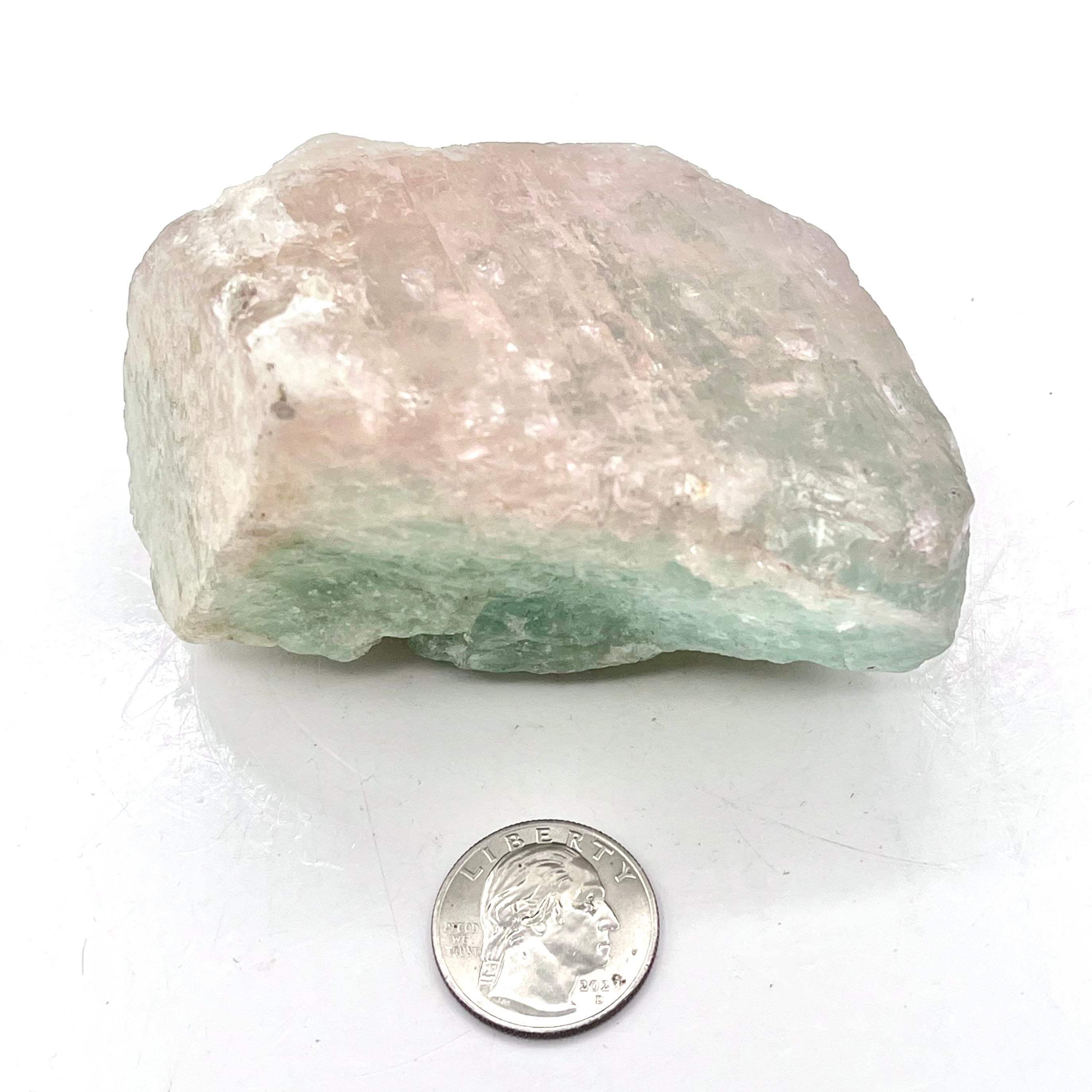 Extraordinary Natural Aquamarine& Morganite w/ Rainbows & 1 Polished Face