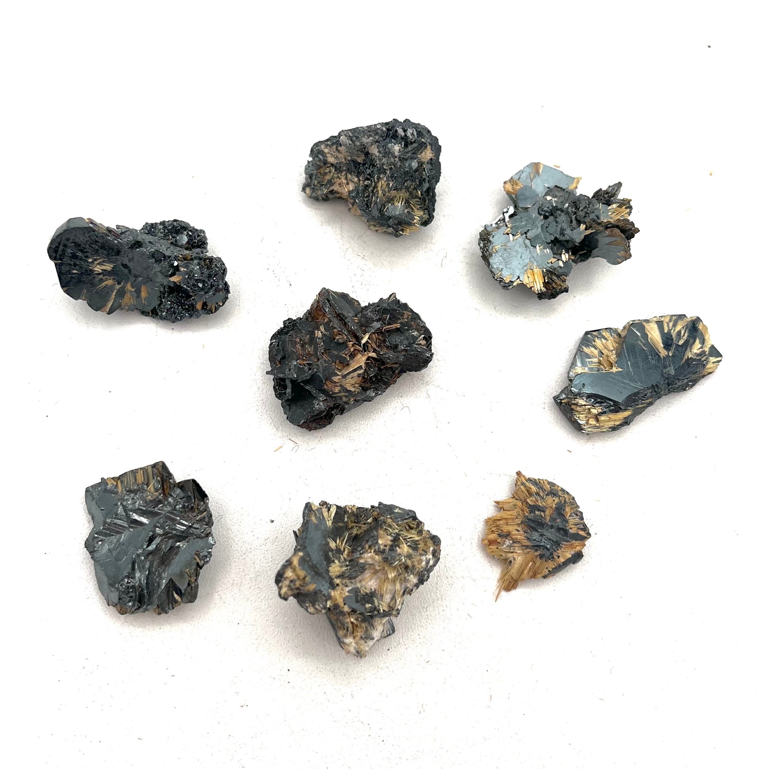 Golden Rutile in Hematite 10-15g