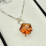 Siberian Gold Quartz Star of Venus w/ Trillion Cut Golden Labradorite Necklace- Paul Jensen Signature Collection
