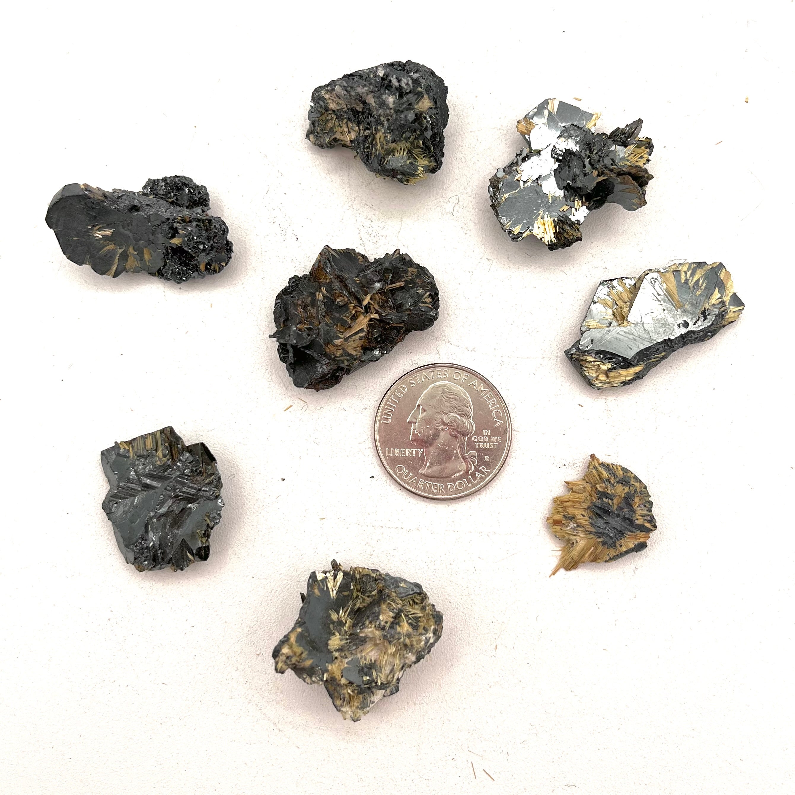 Golden Rutile in Hematite 10-15g
