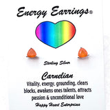 Carnelian Triangle Studs Energy Earrings