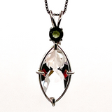Clear Quartz Infinite Eye w/ Moldavite Necklace- Paul Jensen Signature Collection