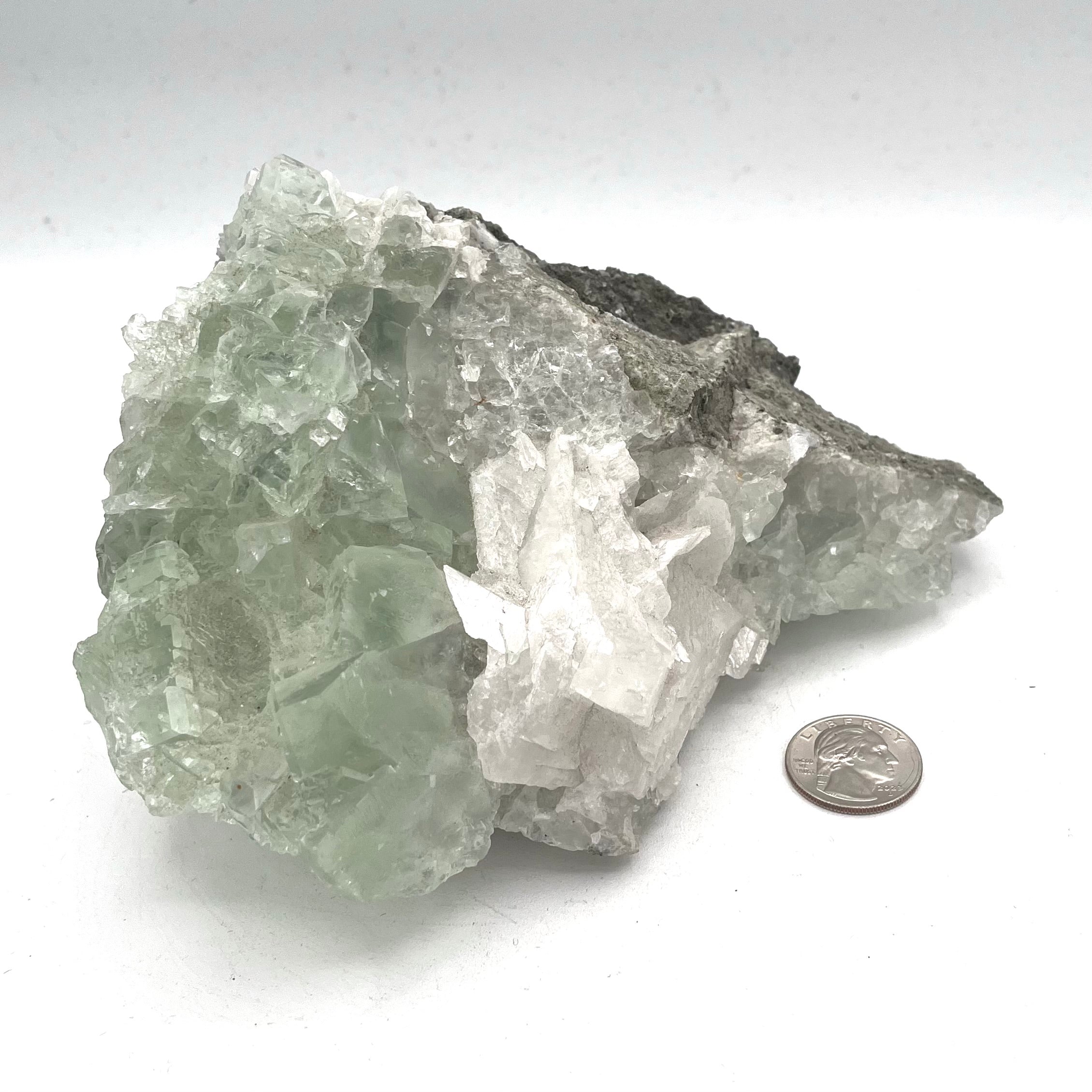 Exquisite Raw Fluorite & Quartz in Matrix