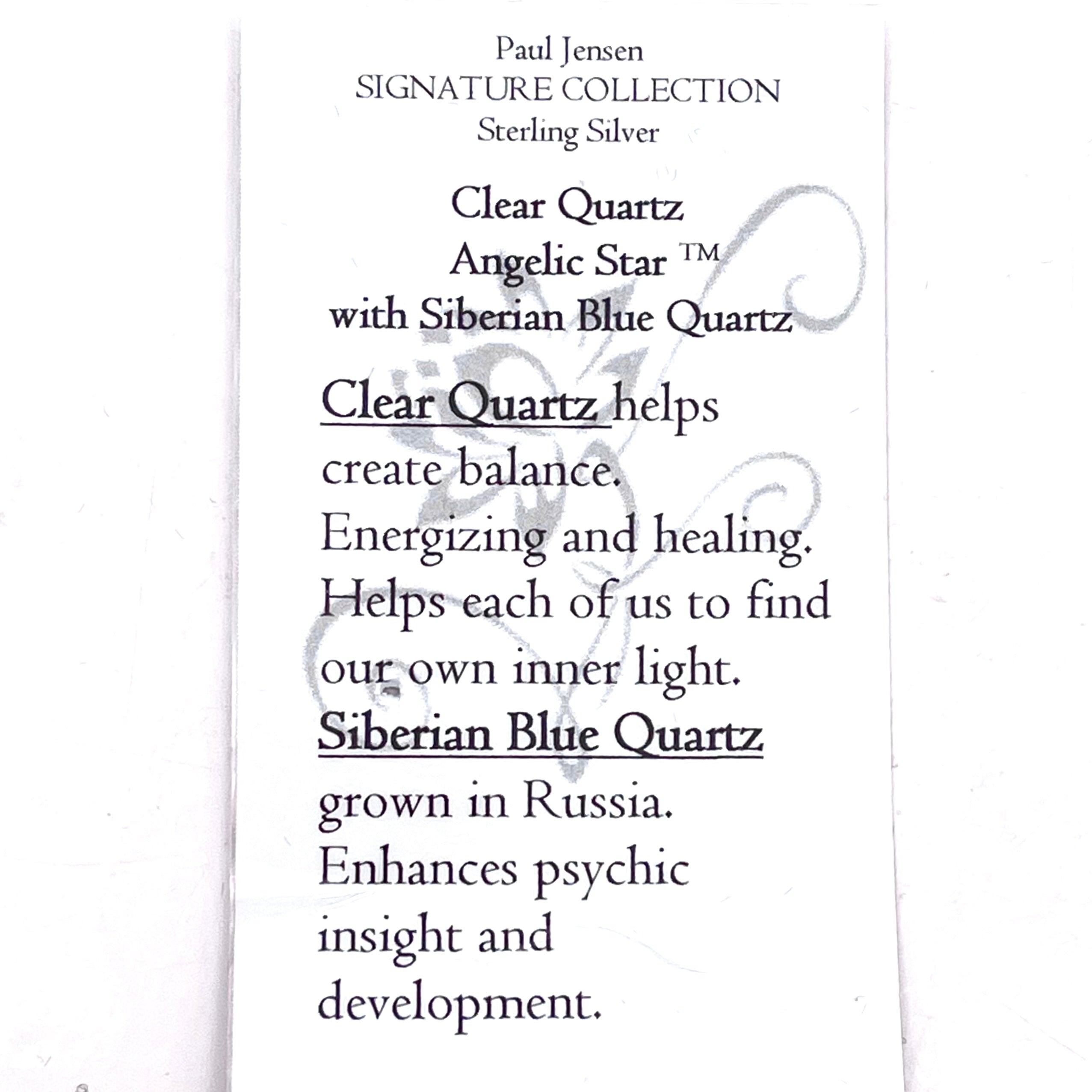 Clear Quartz Angelic Star w/ Emerald Cut Siberian Blue Quartz Necklace- Paul Jensen Signature Collection