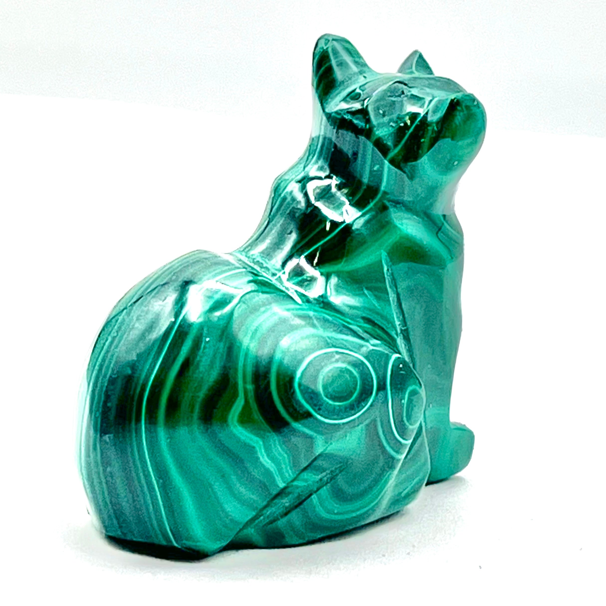 Malachite Animal Carving- Cat