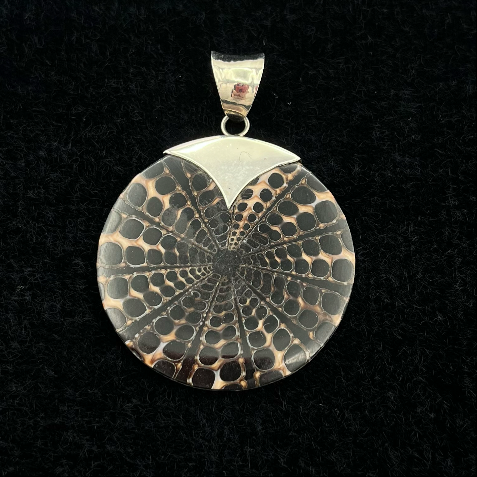 Black and Beige Shell Pendant