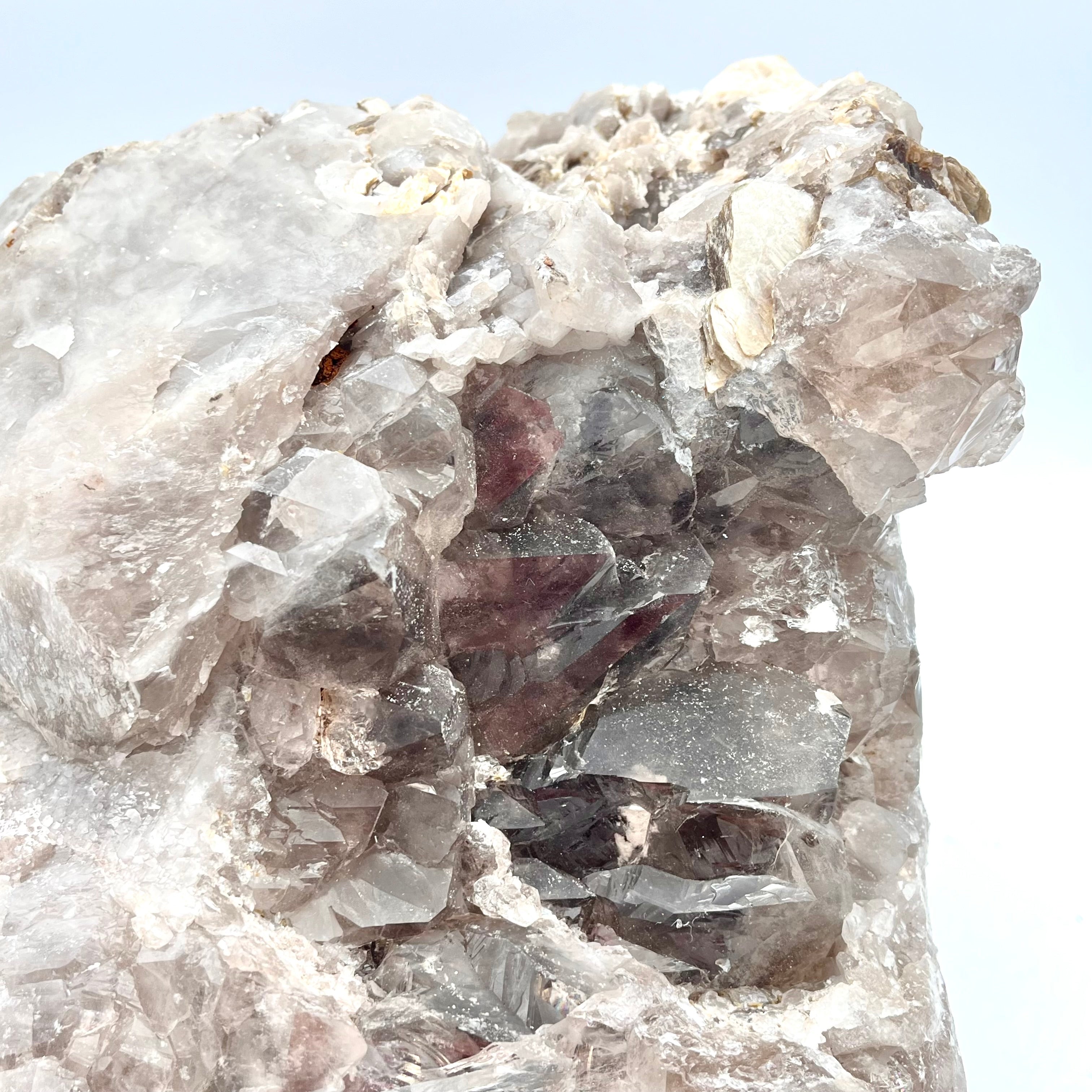Exquisite Smoky Elestial w/ Trigonics, Mica, Feldspar & Calcite