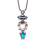Blue Topaz, Angel Aura Mini Radiant Heart& Mystic Topaz Necklace- Paul Jensen Signature Collection