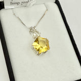 Siberian Gold Quartz Star of Venus w/ Trillion Cut Golden Labradorite Necklace- Paul Jensen Signature Collection