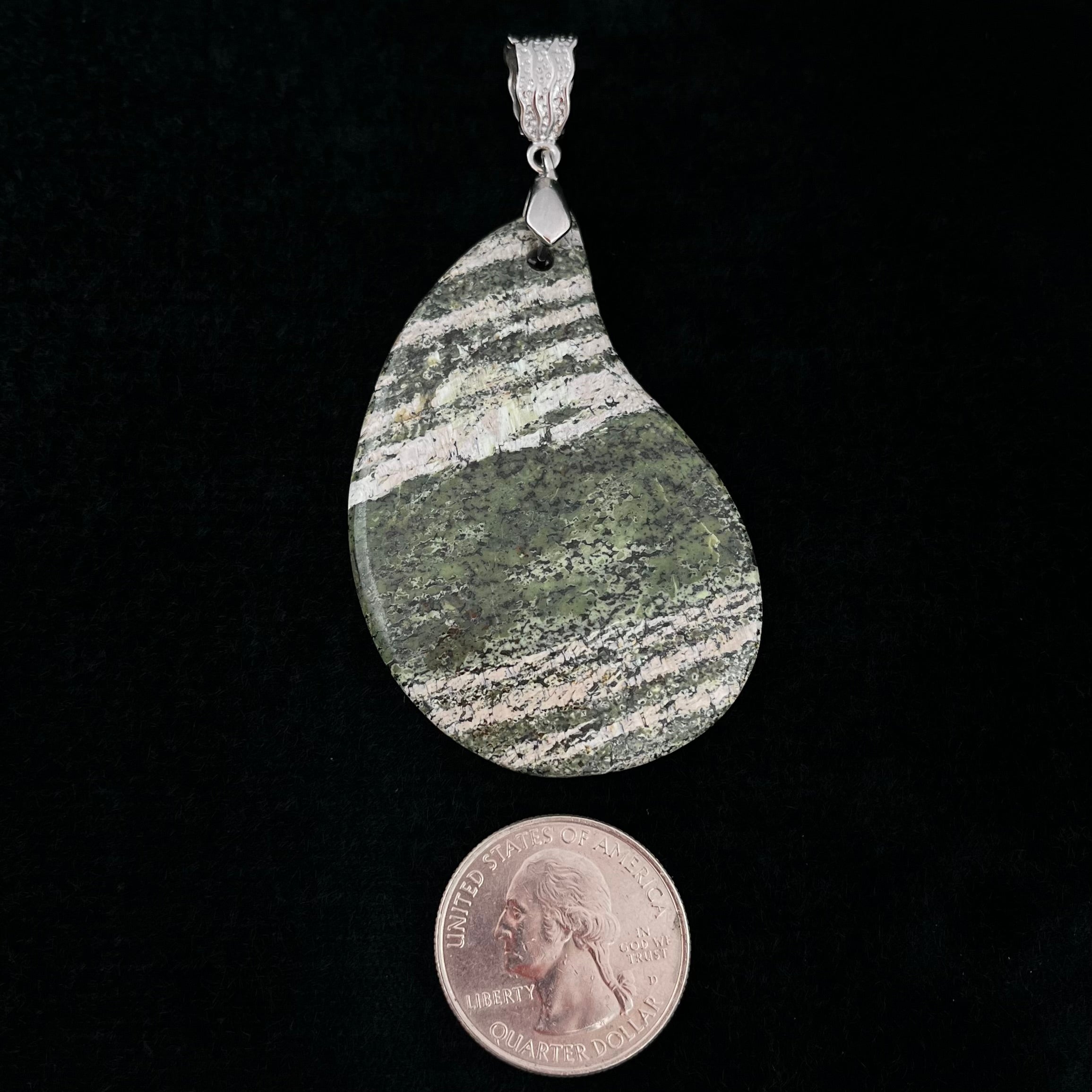 Silver Leaf Jasper Pendant