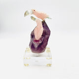 Amethyst, Fluorite, Rose Quartz Carved Birds