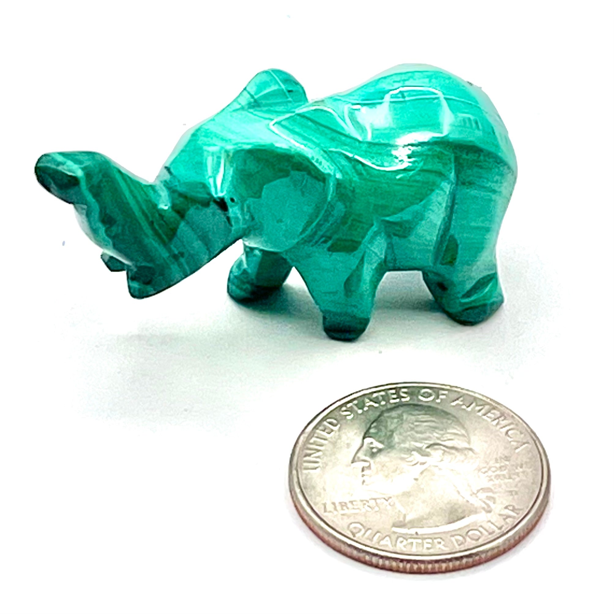 Malachite Animal Carving- Elephant