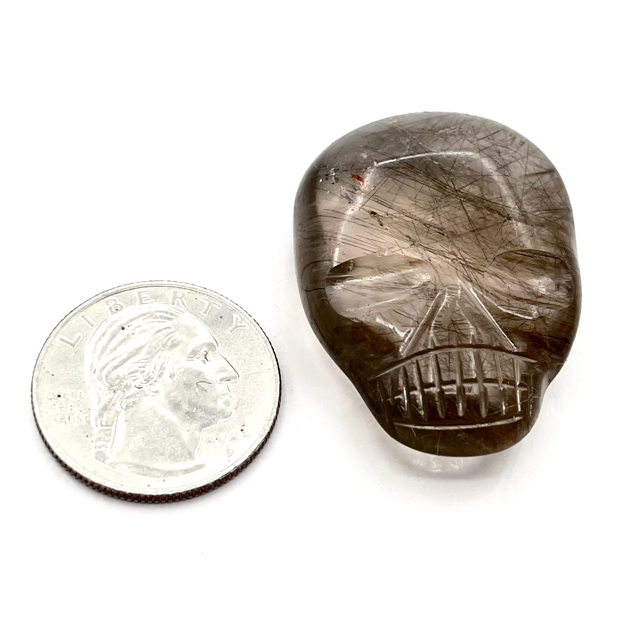 Smoky Quartz Skull Palmstone