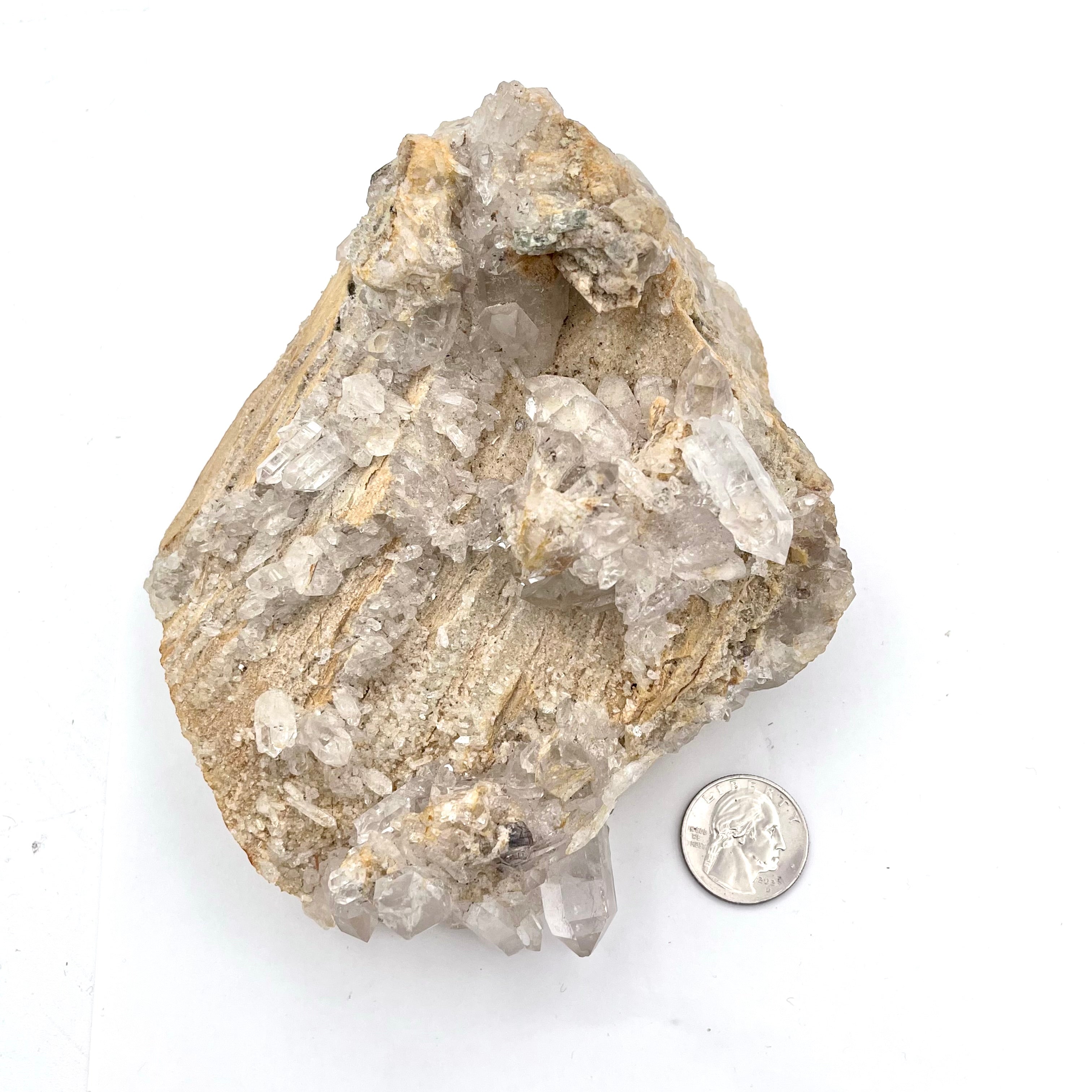 Stunning Druzy, Spirit Quartz& Calcite Quartzcite Cluster on Feldspar/ Potassium Matrix