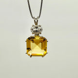 Siberian Gold Quartz Earth Heart Crystal w White Topaz Necklace- Paul Jensen Signature Collection