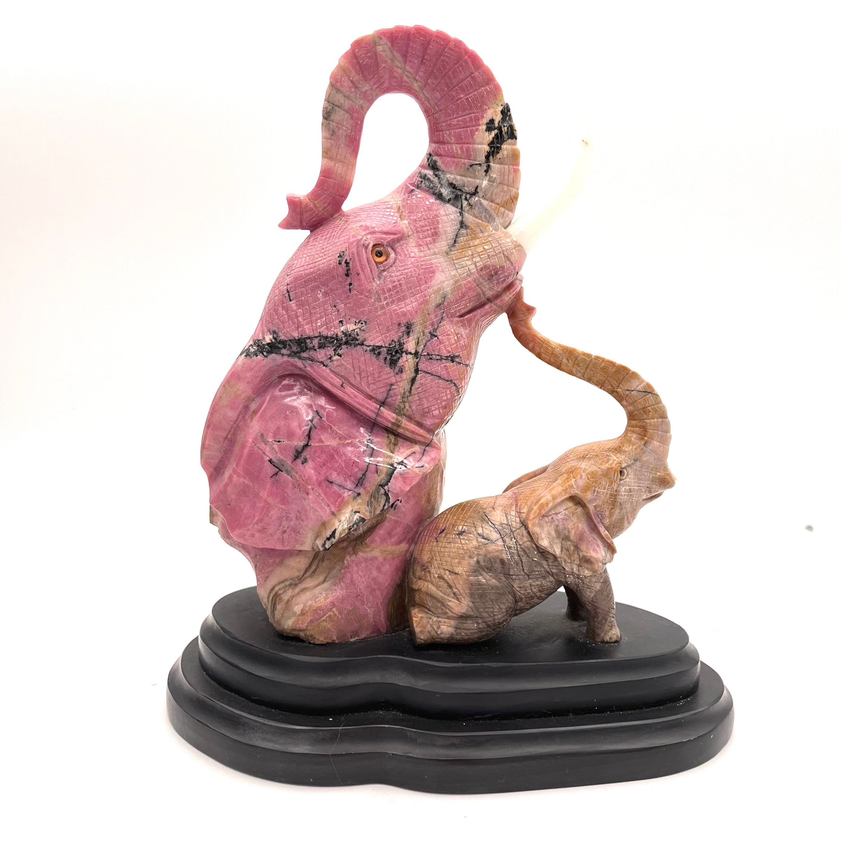 Rhodonite Elephant Carving
