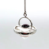 Clear Quartz w/ Garnet Pendulum