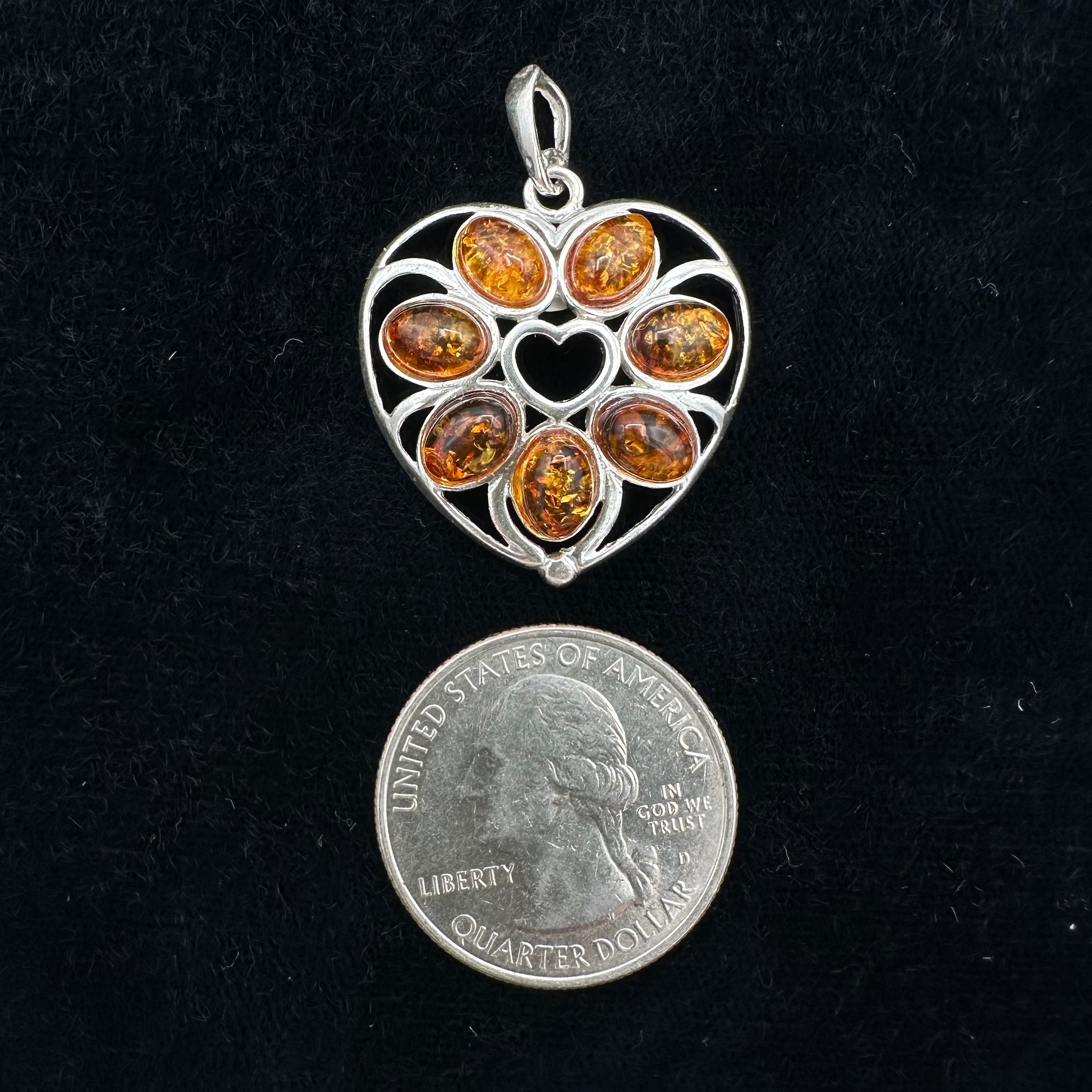 Amber Heart Pendant