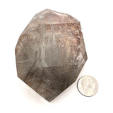 Stunning Silver Rutilated Smoky Quartz- Double Terminated- 1 Raw Side