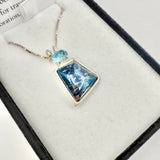 Covellite w/ Oval Cut Blue Zircon- Paul Jensen Signature Collection