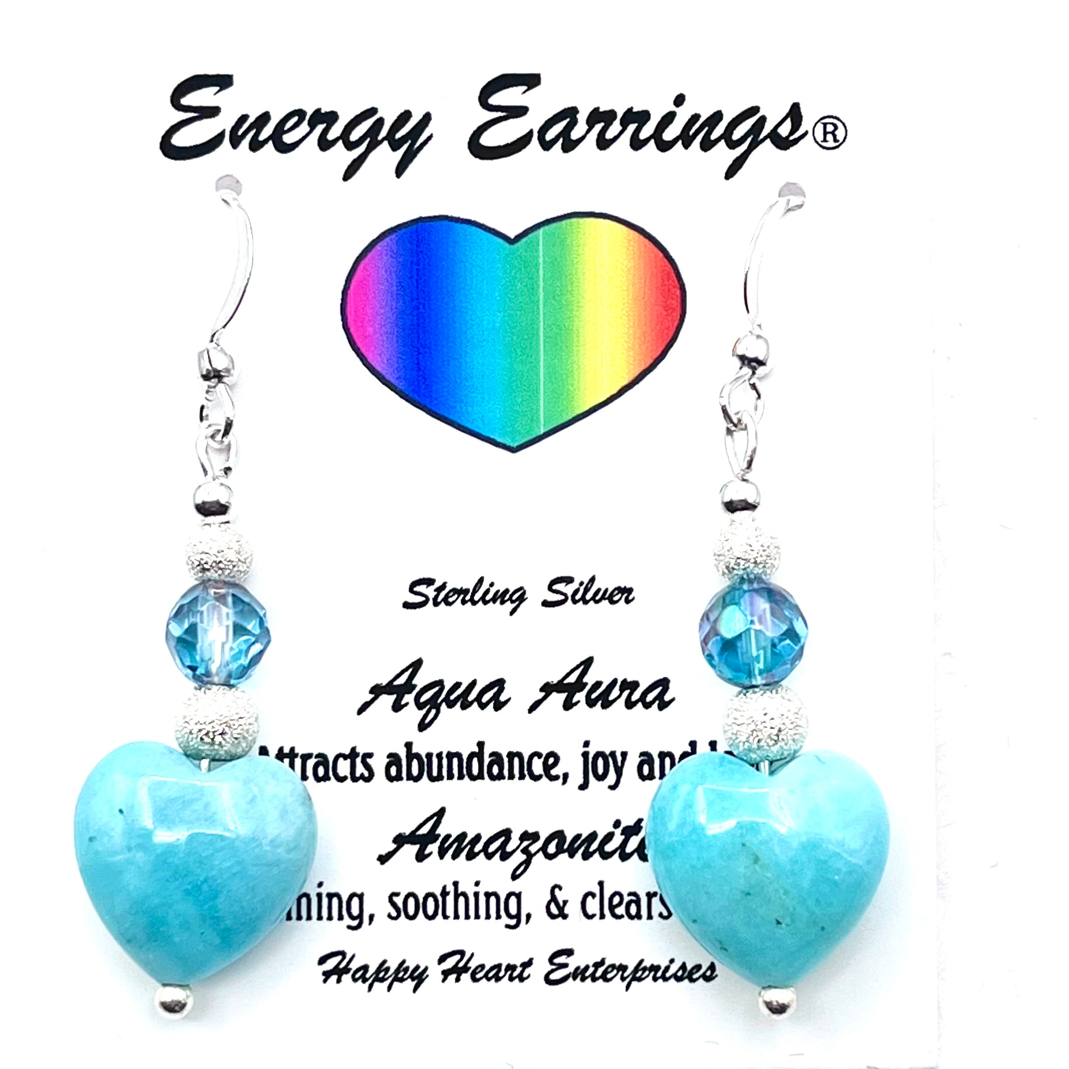 Aqua Aura& Amazonite Energy Earrings